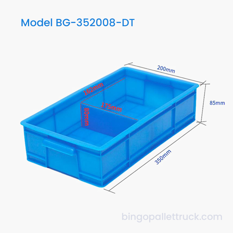 Deelbare plastic draagtas met 2 compartimenten voor het sorteren van productieonderdelen