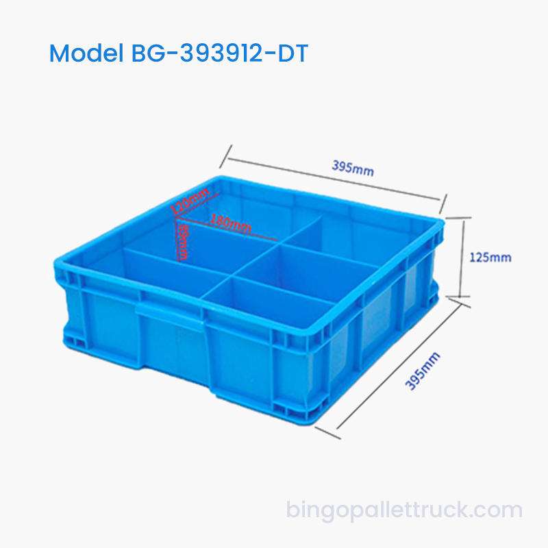 Deelbare plastic draagtas met 6 compartimenten voor werkplaatshardware