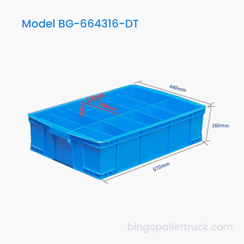 Deelbare plastic draagtas met 12 compartimenten voor onderdelenbeheer in de detailhandel
