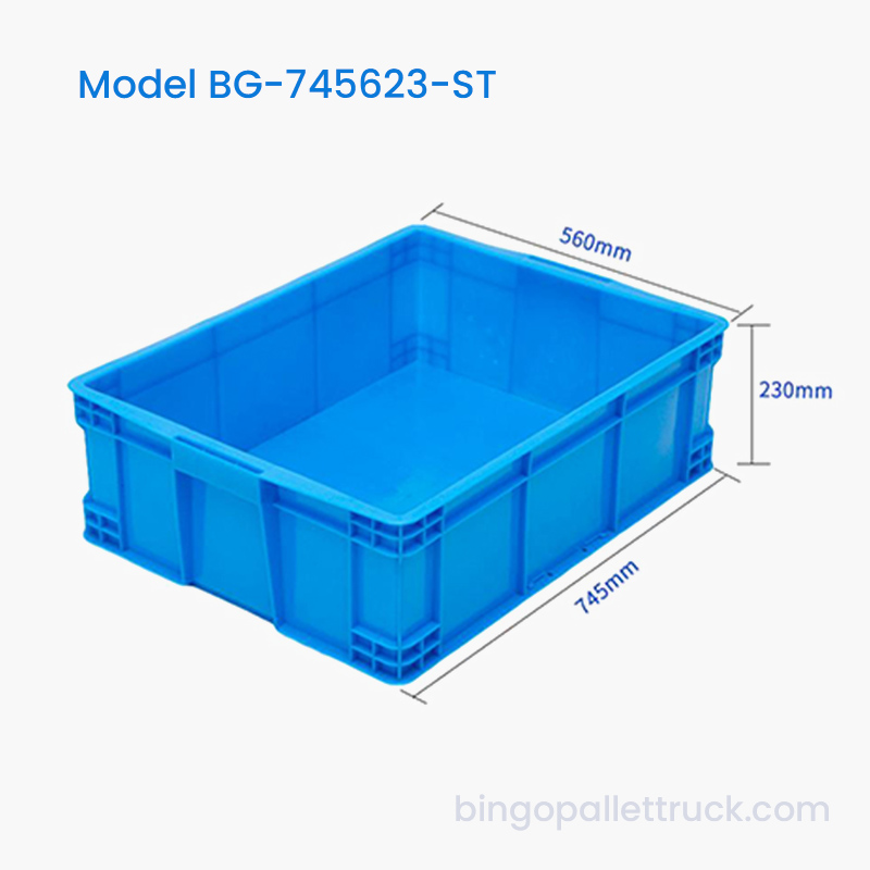 77L HDPE stapelbare plastic draagtas voor werkplaatsonderdelen