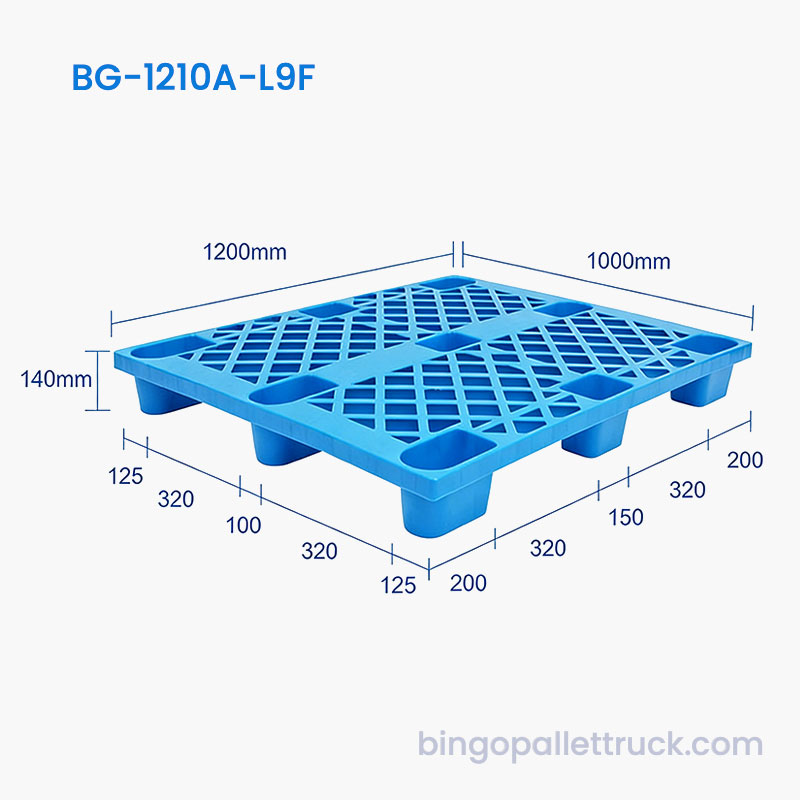 1200x1000 mm lichtgewicht kunststof pallet voor magazijn