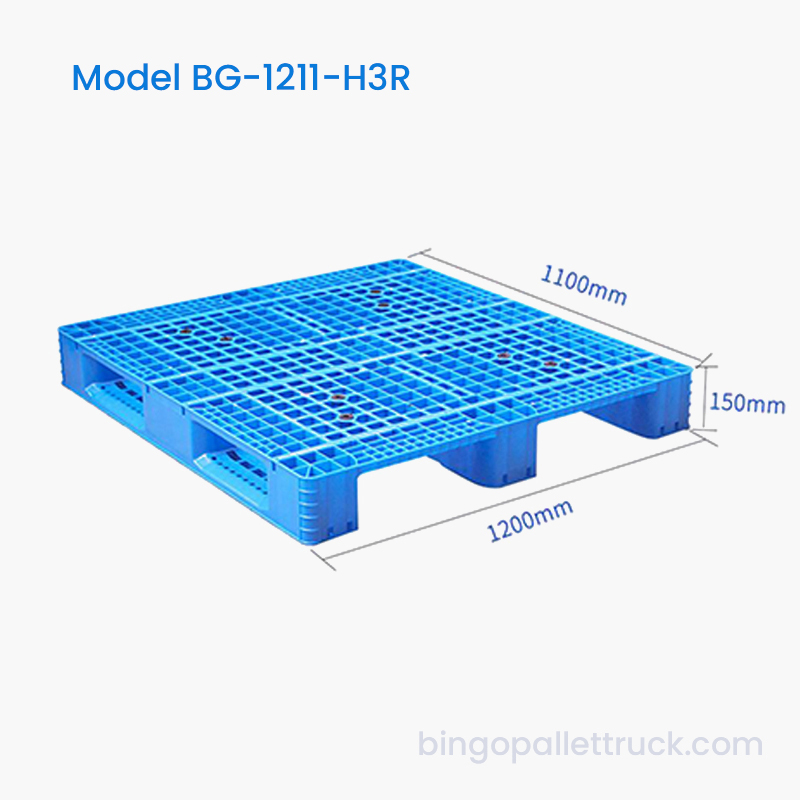 Food Grade HDPE 1200x1100mm kunststof pallet voor de behandeling van droge goederen