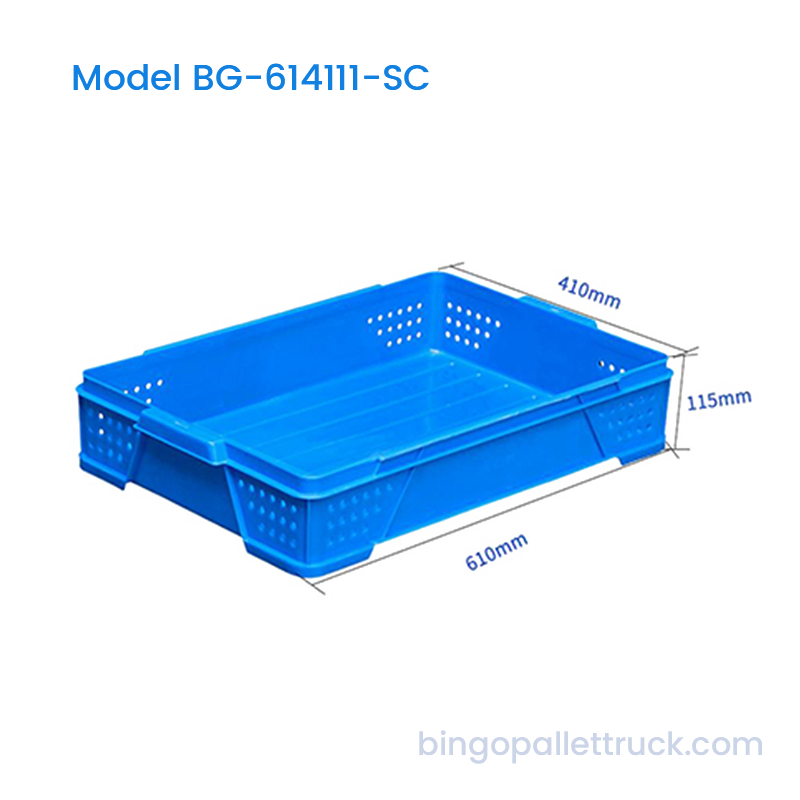 Stapelbare HDPE-plastic broodkrat van 22 liter voor gebruik in de bakkerij