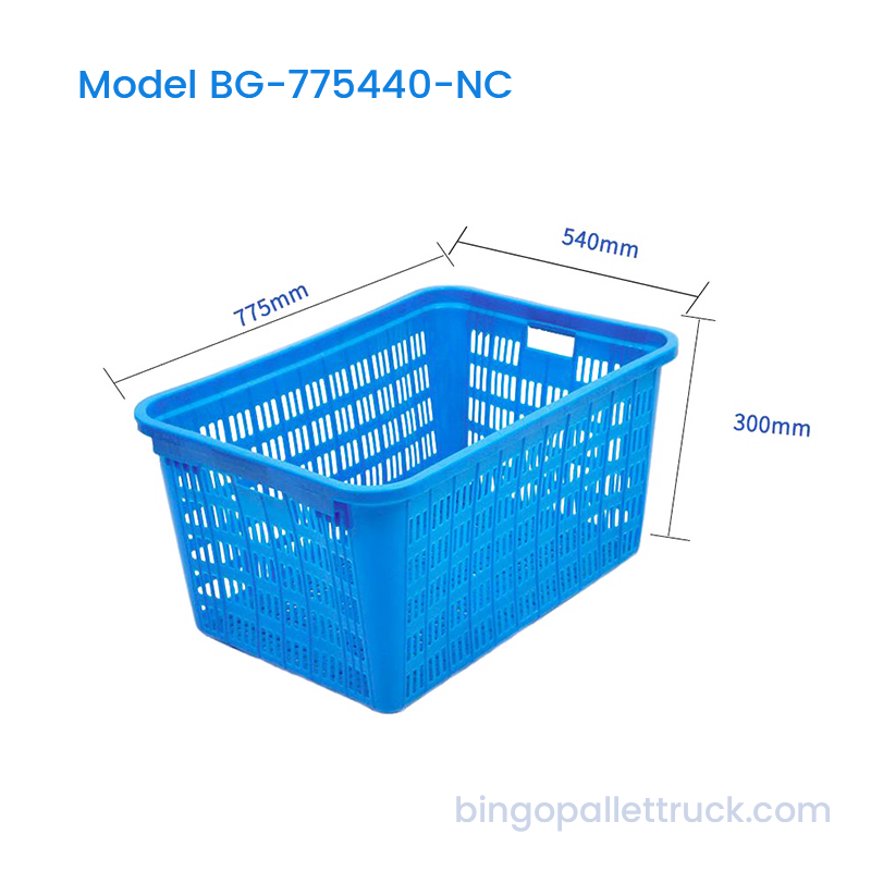 144L HDPE nestbare plastic krattenmand voor supermarktfruit